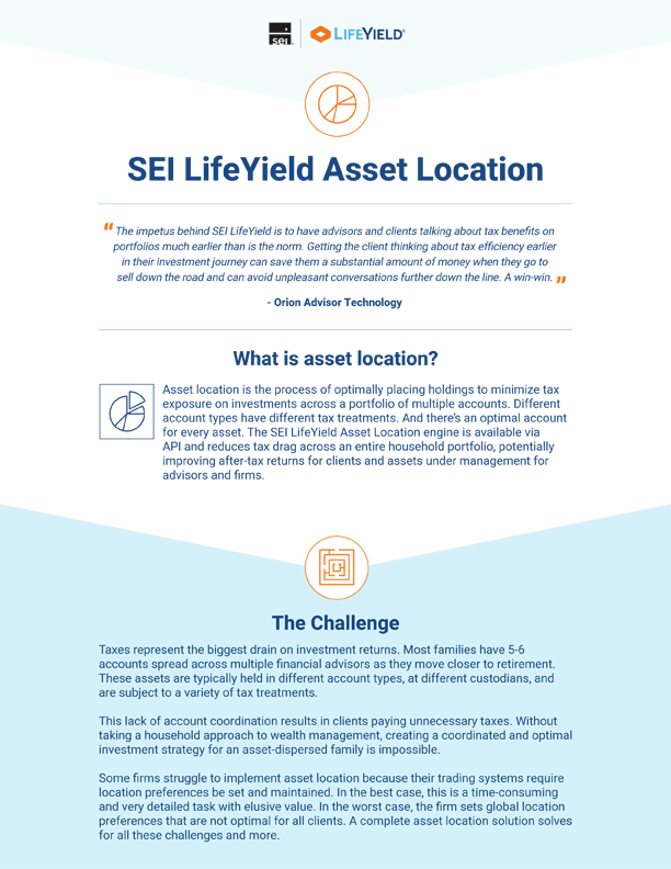 SEI Lifeyield asset location one-pager