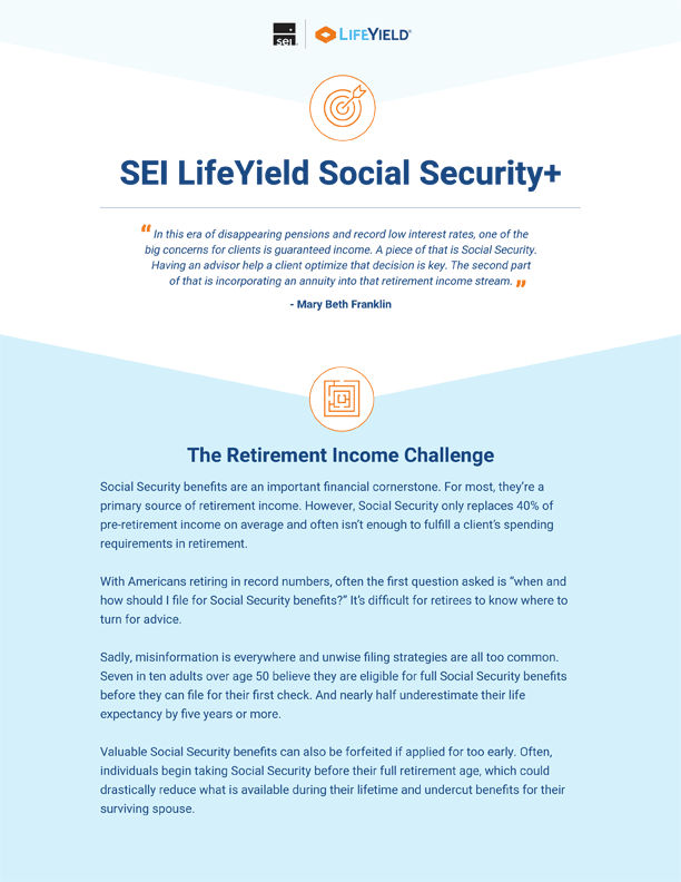 SEI Lifeyield social security one-pager