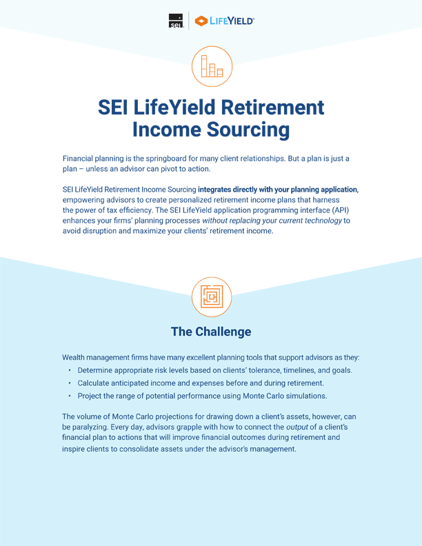 SEI Lifeyield Retirement Income Sourcing one pager